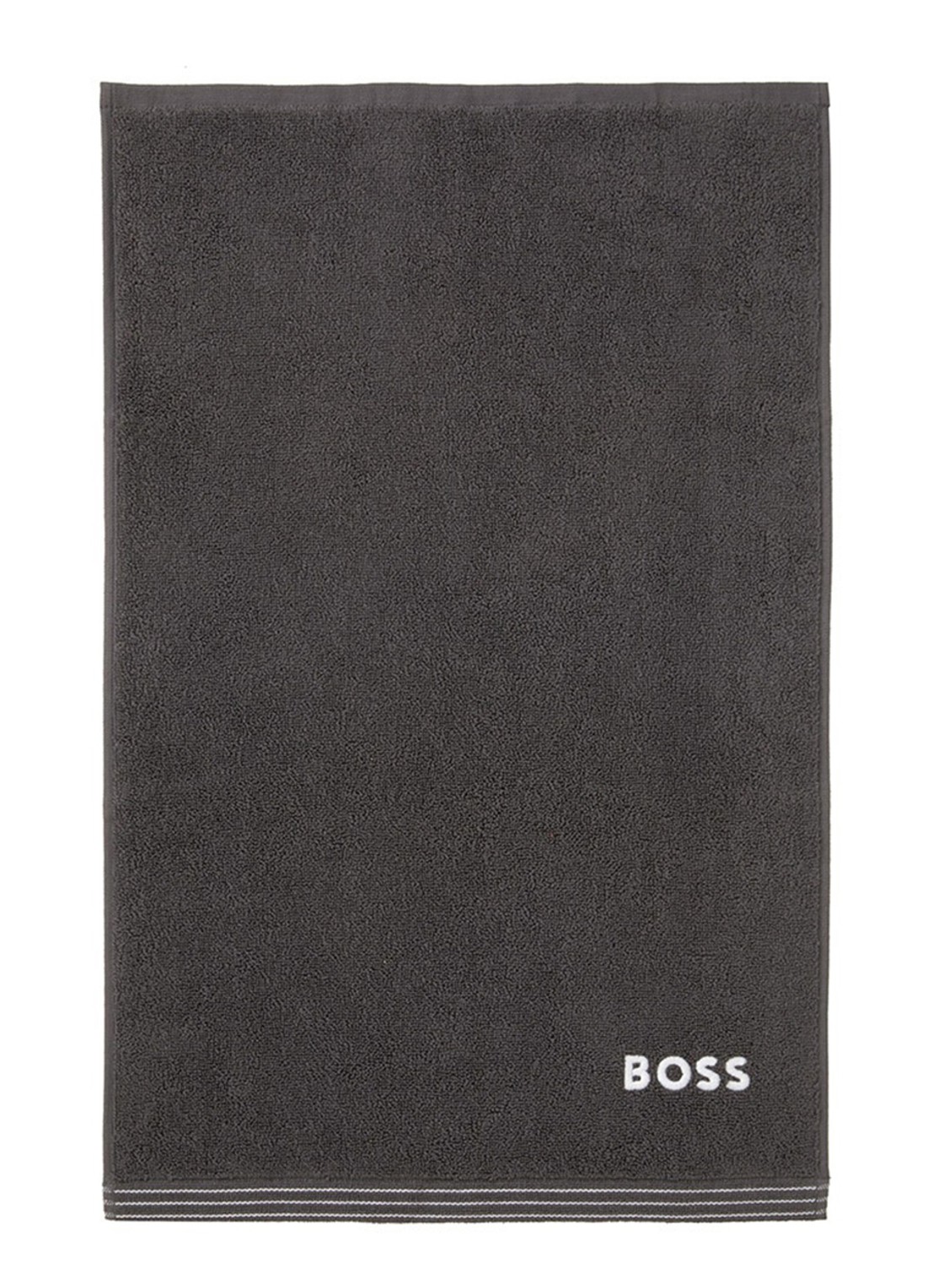 BOSS Edge gastendoek - 40 x 60 cm - voorkant 2 donkergrijs
