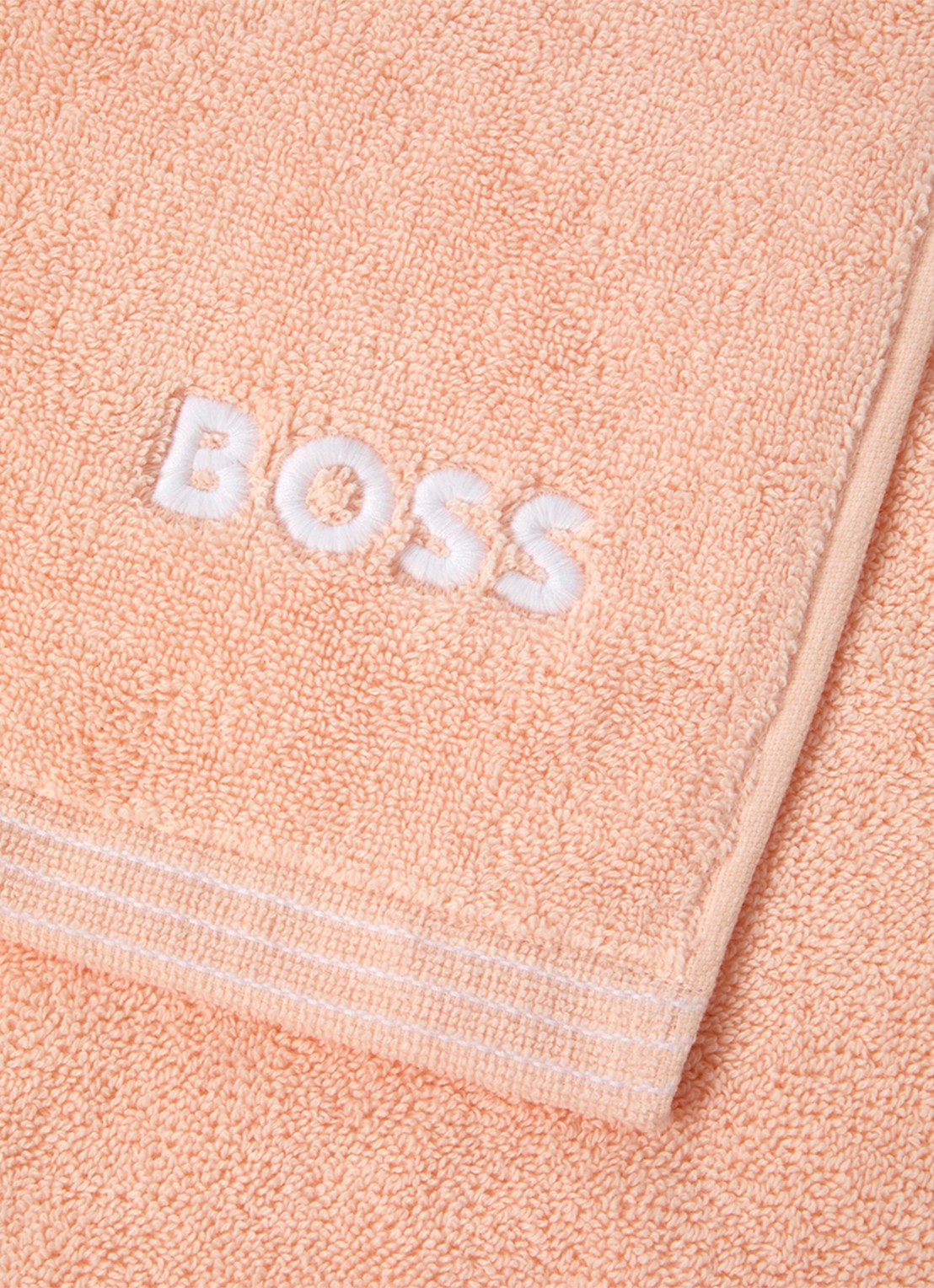 BOSS Edge gastendoek - 40 x 60 cm - voorkant 3 perzikroze