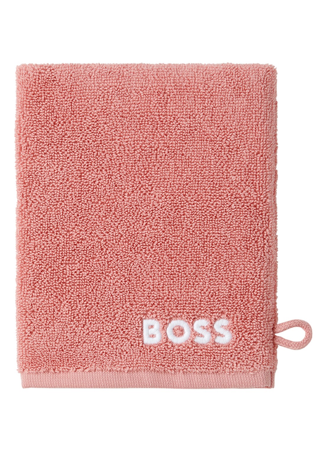 BOSS Edge washand - 15 x 21 cm - voorkant zalmroze