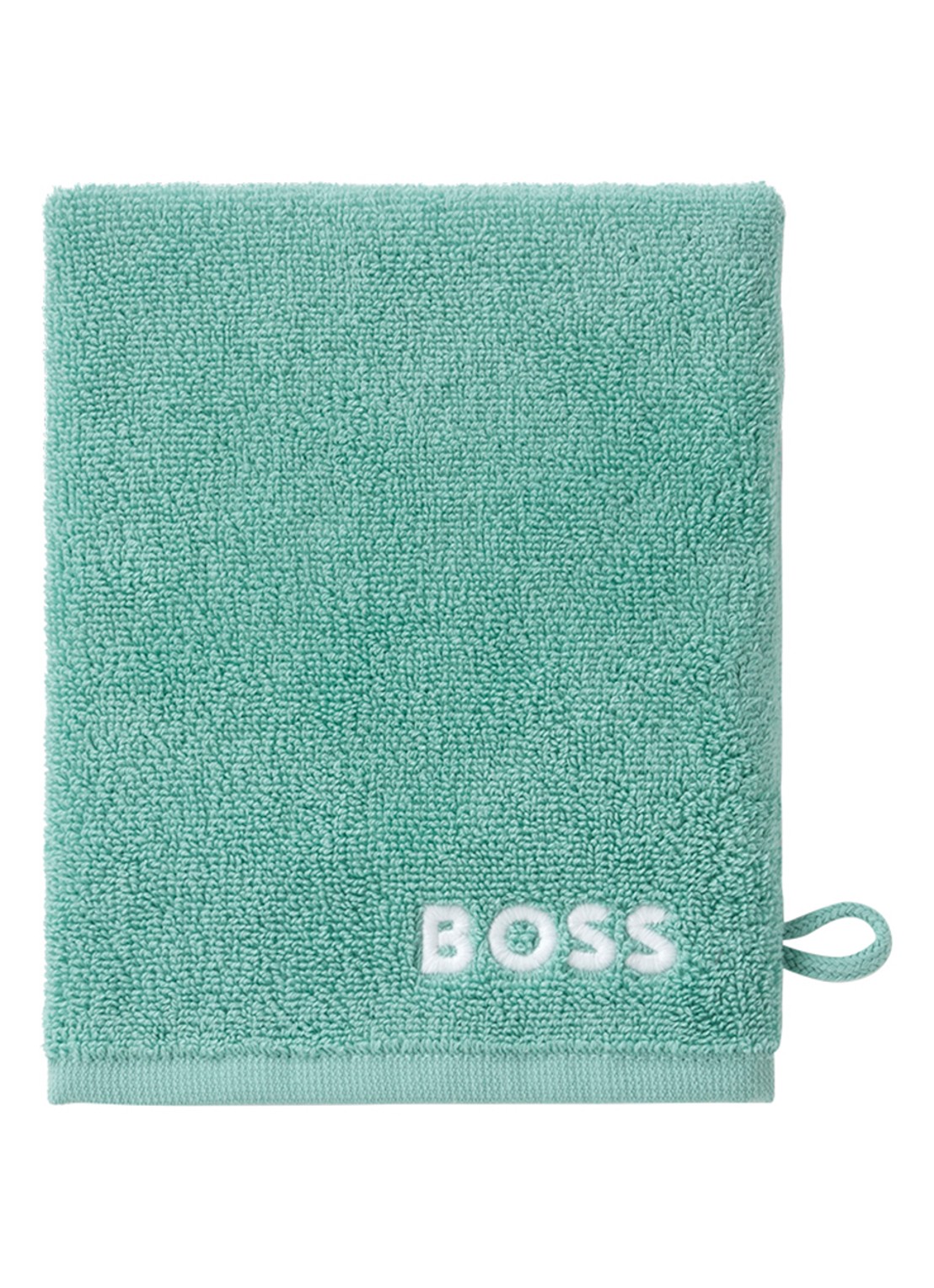 BOSS Edge washand - 15 x 21 cm - voorkant zeegroen