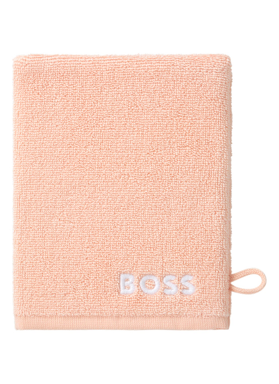 BOSS Edge washand - 15 x 21 cm - voorkant perzikroze