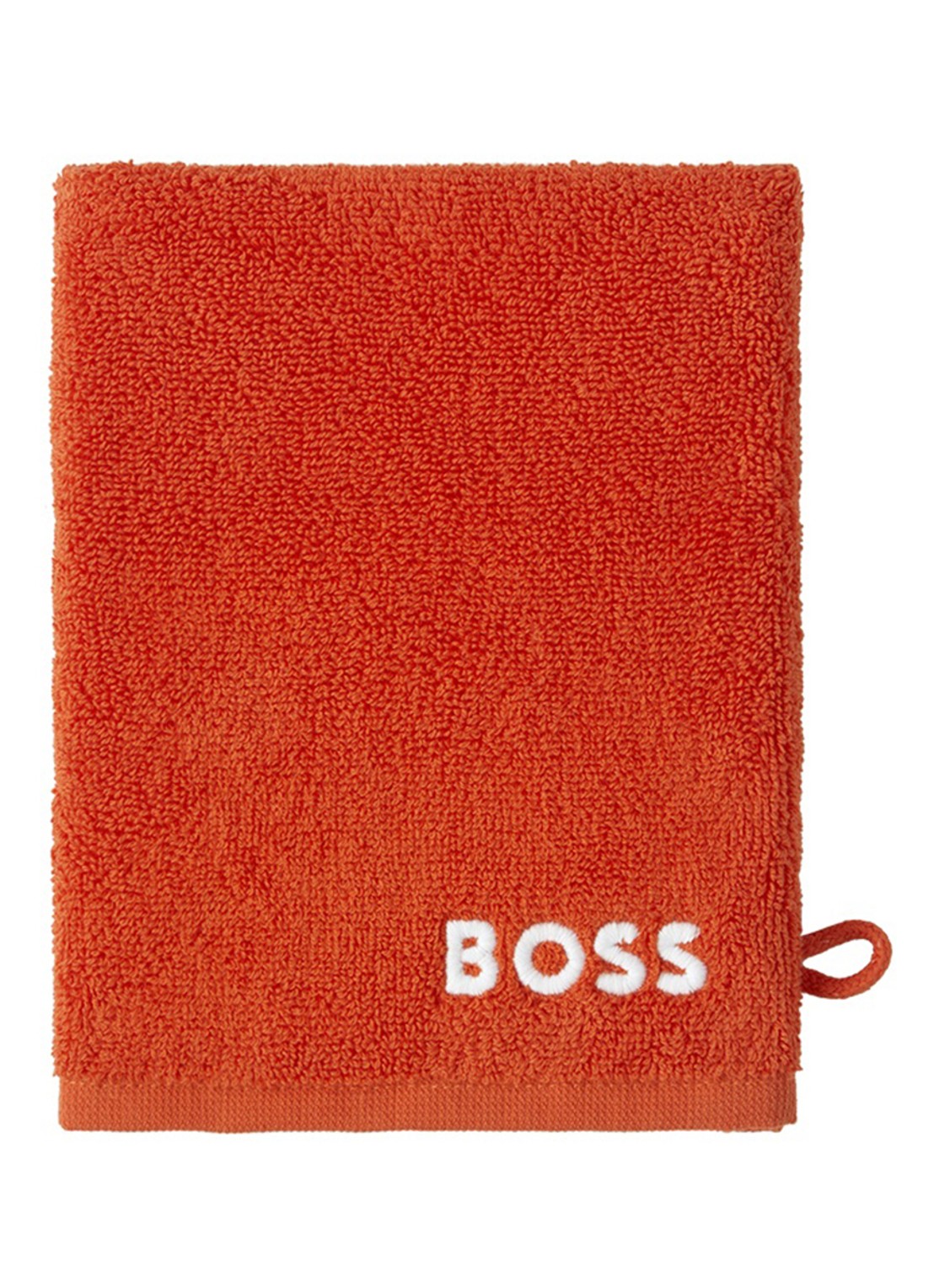 BOSS Edge washand - 15 x 21 cm - voorkant oranjerood