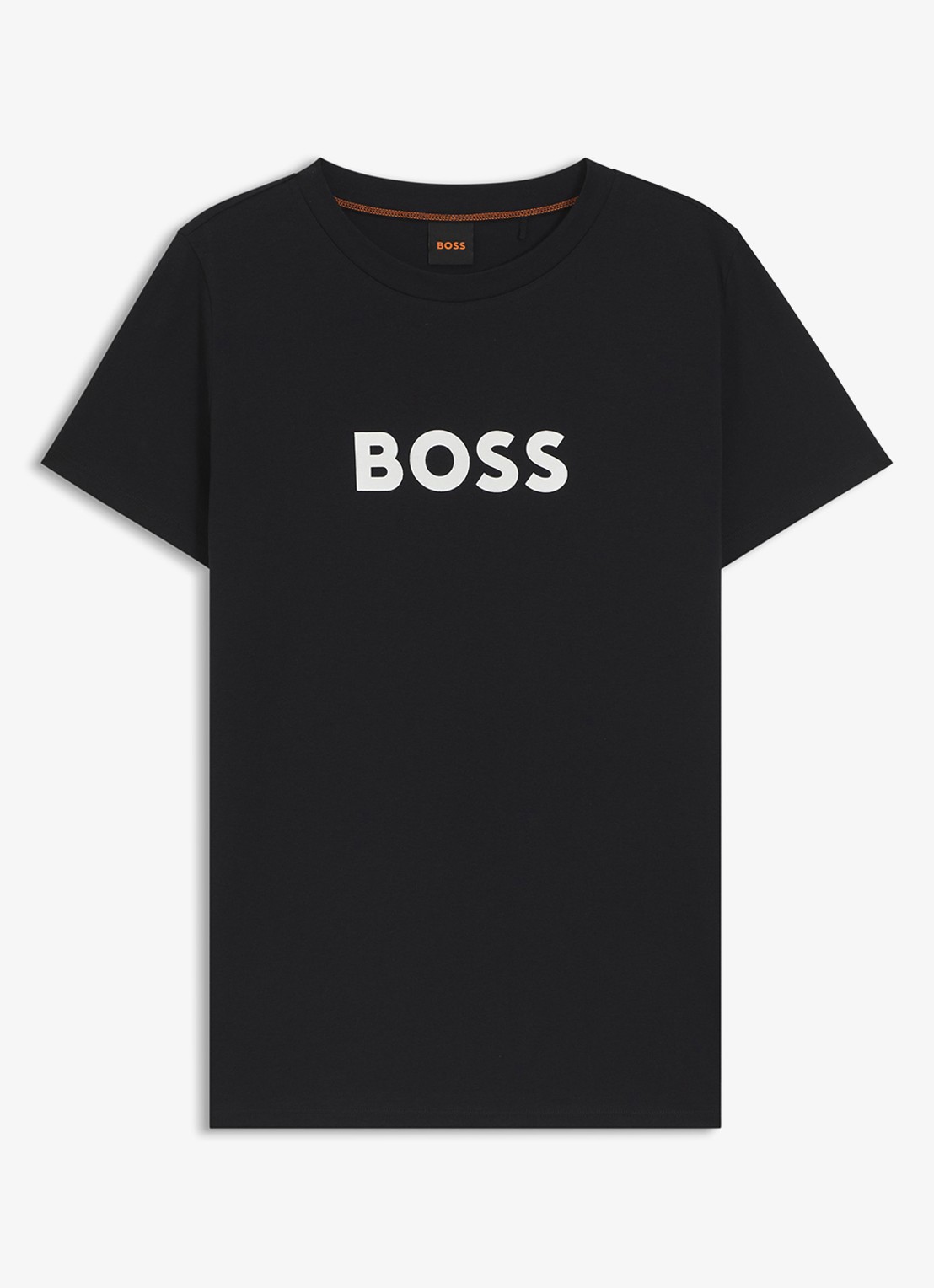 BOSS Elogo T-shirt met logo - voorkant 3 zwart