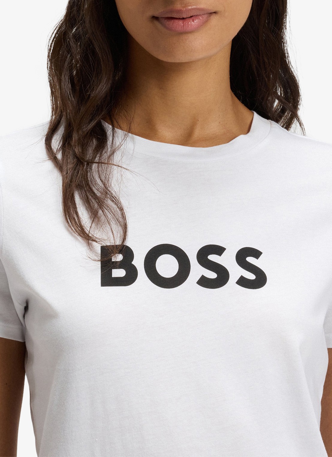 BOSS Elogo T-shirt met logo - detail 5 wit