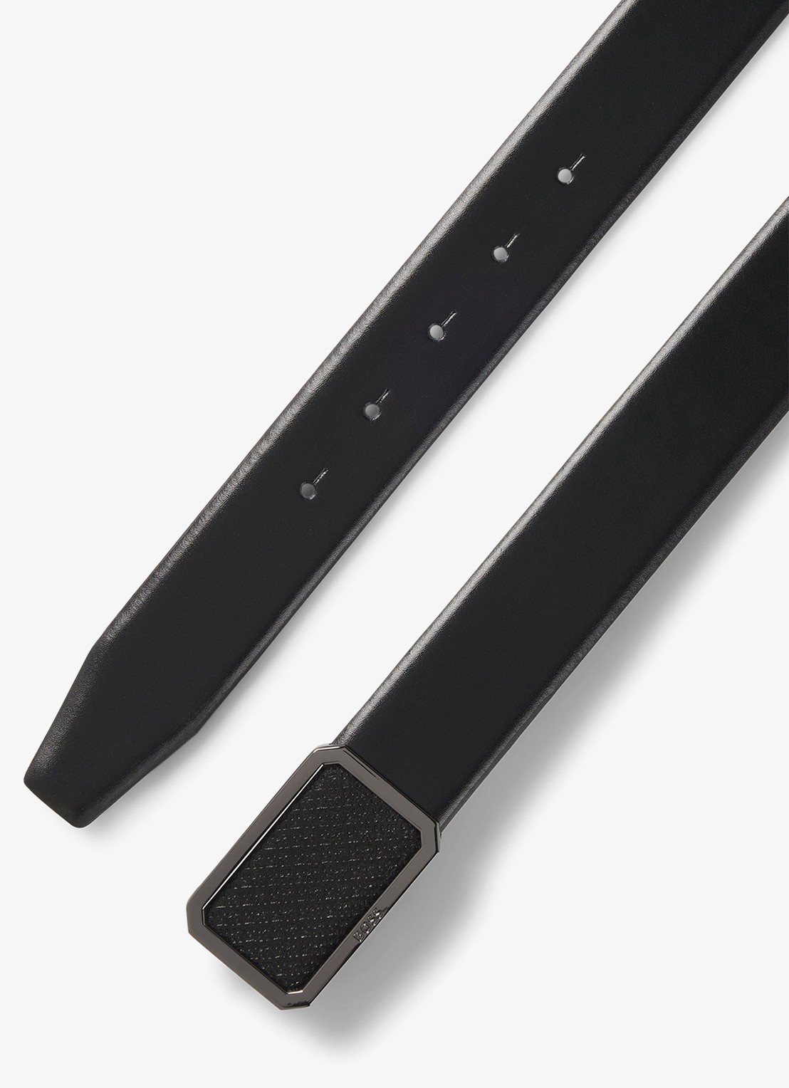 BOSS Ereso riem met logo - detail 3 zwart