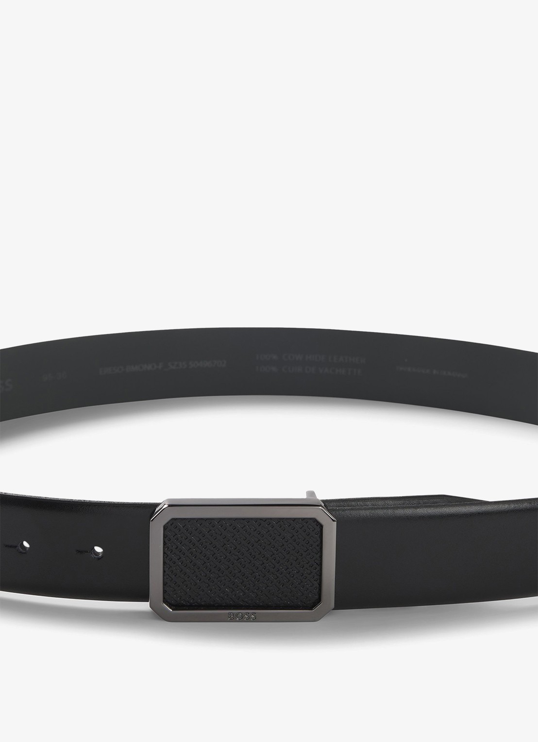BOSS Ereso riem met logo - detail 4 zwart