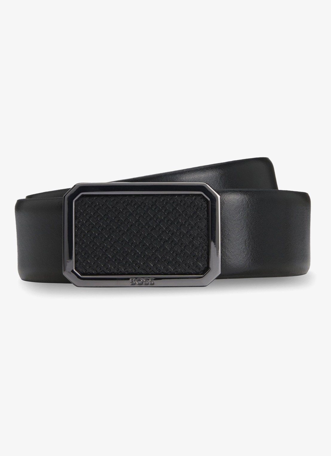 BOSS Ereso riem met logo - voorkant zwart