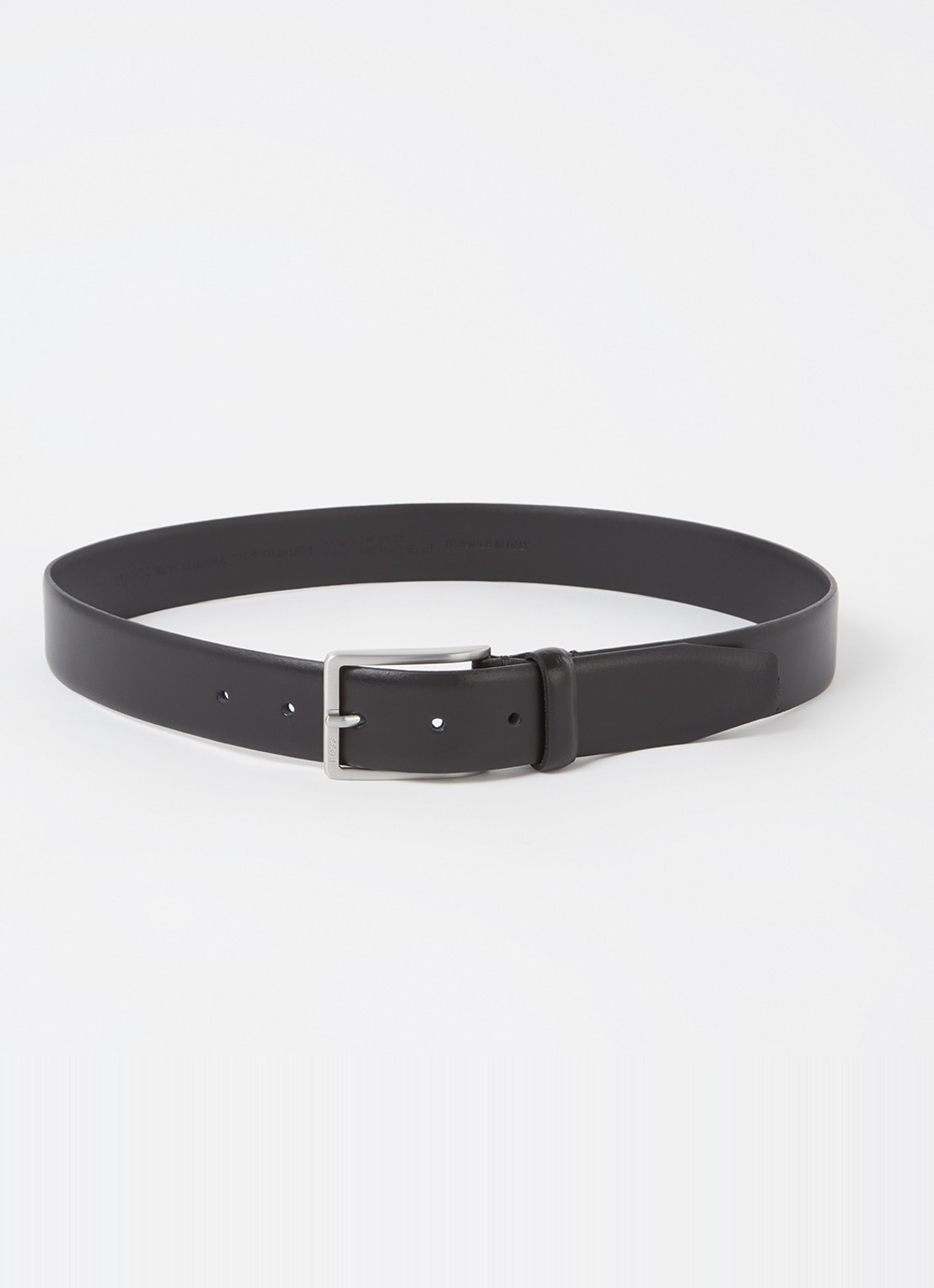 BOSS Erman-L riem van leer  - voorkant 3 zwart