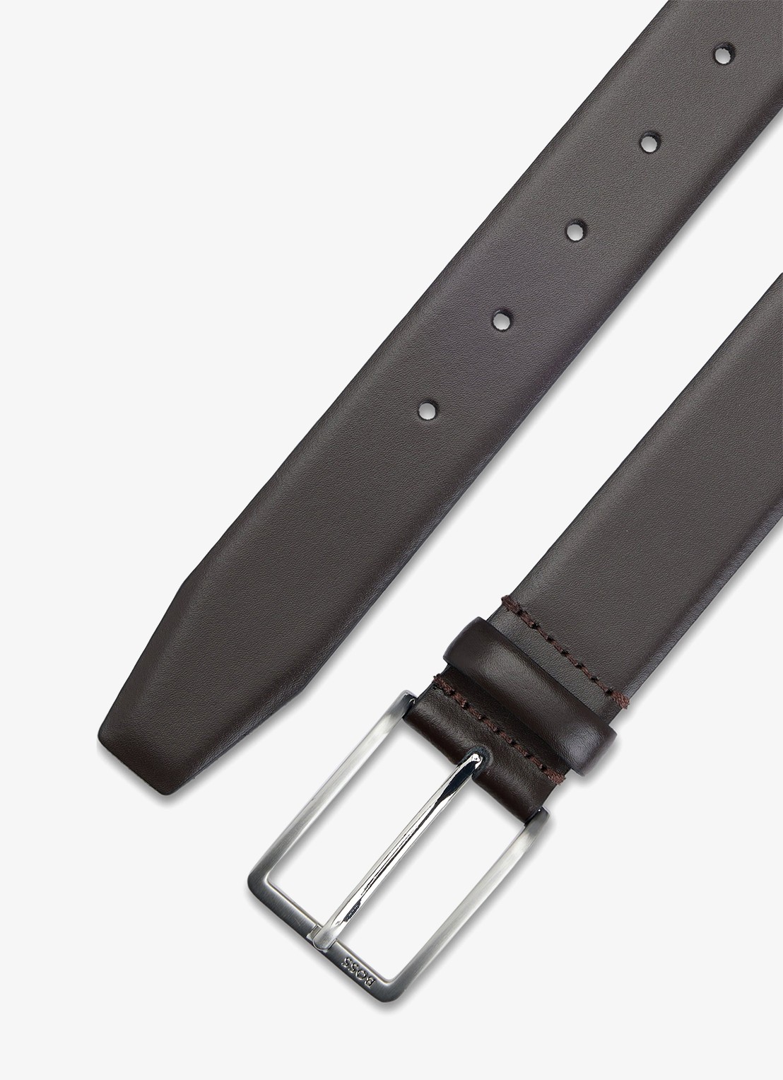 BOSS Erman-L riem van leer  - detail 4 donkerbruin