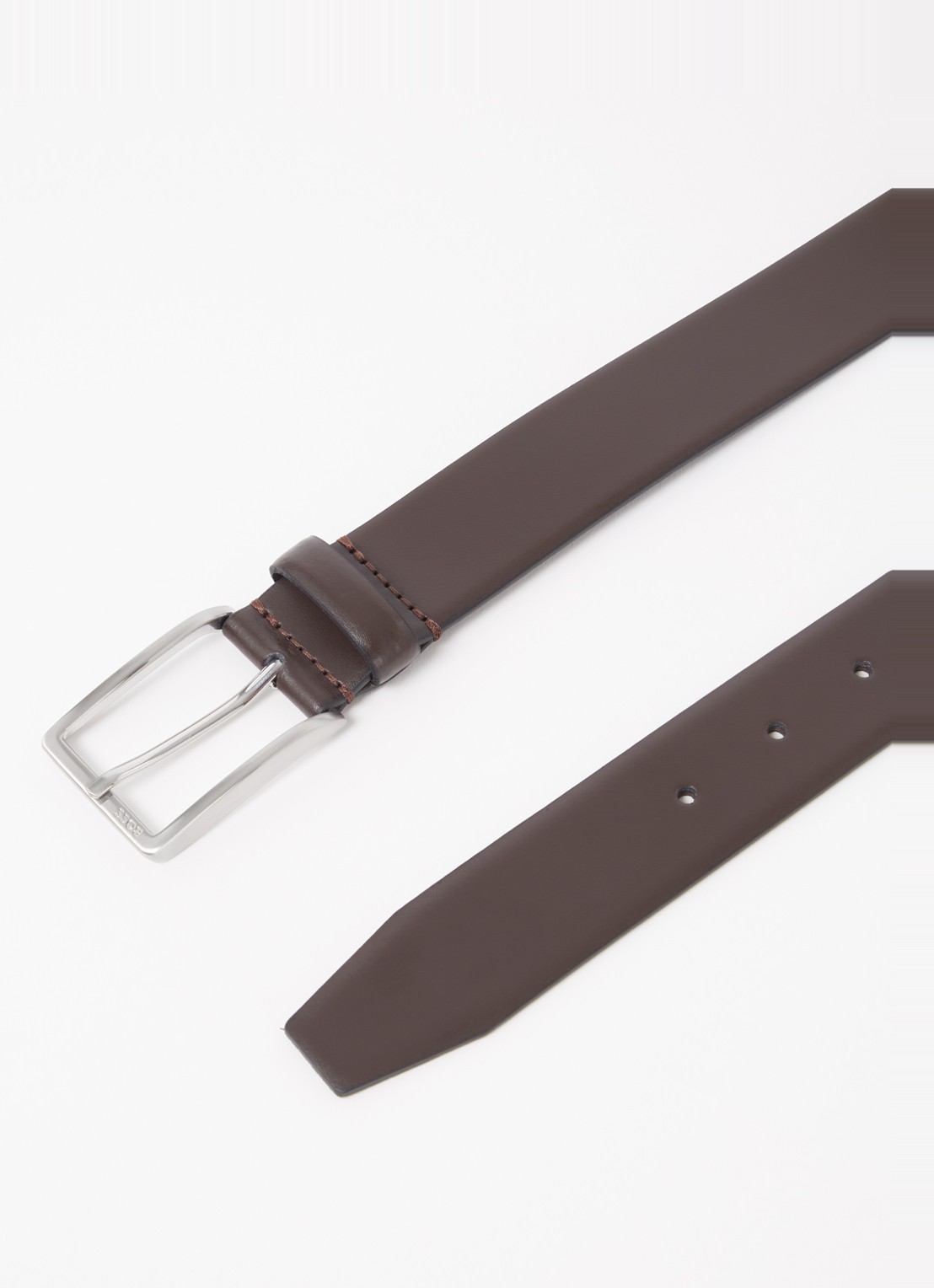 BOSS Erman-L riem van leer  - detail 6 donkerbruin
