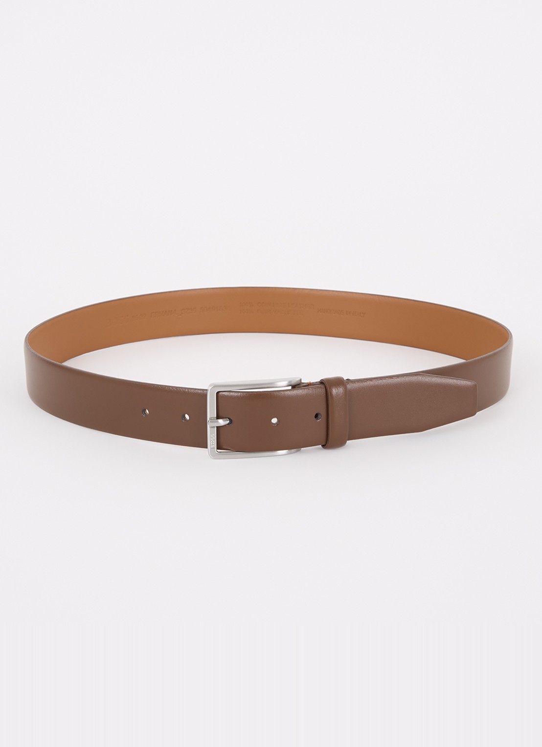 BOSS Erman-L riem van leer  - voorkant 3 hazelnootbruin
