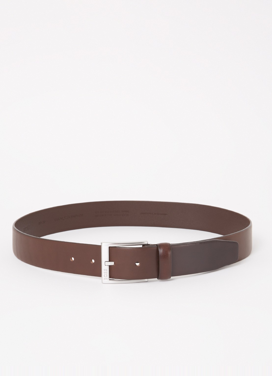 BOSS Erron riem van leer - voorkant 2 donkerbruin