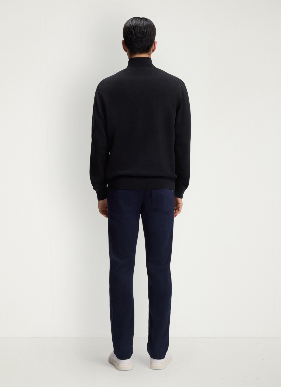 BOSS Fijngebreid vest met logo - achterkant 5 donkerblauw