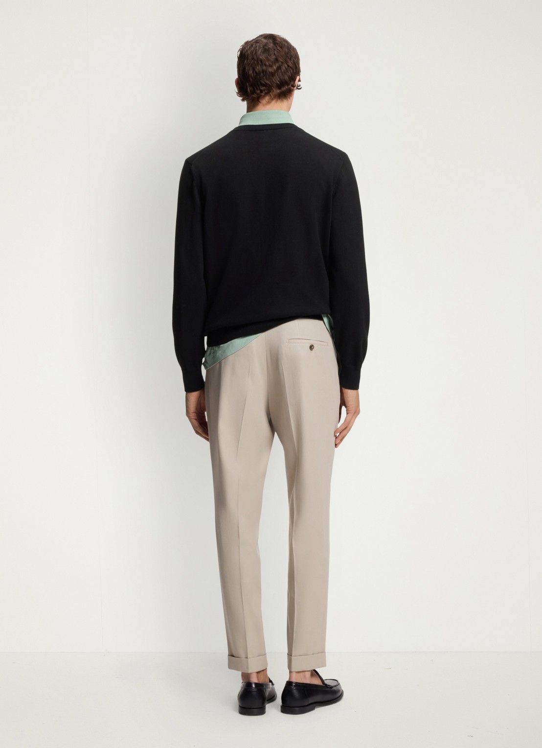 BOSS Fijngebreide pullover met logo - achterkant 3 black-001 / zwart