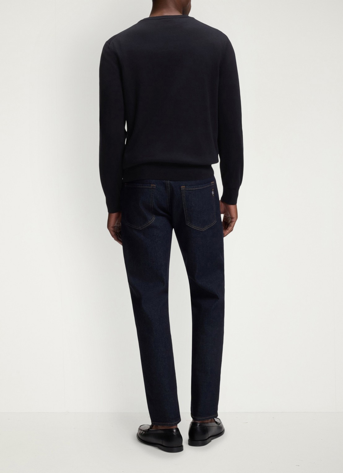 BOSS Fijngebreide pullover met logo - achterkant 3 dark blue-404 / blauw