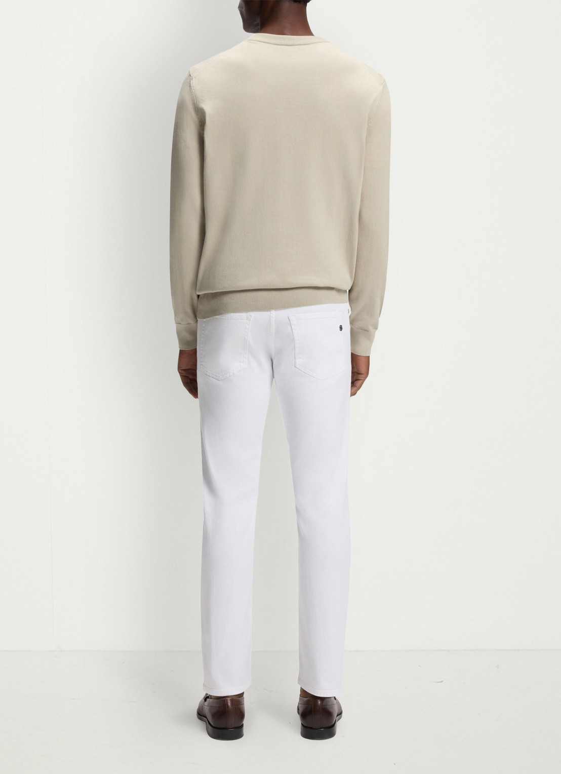 BOSS Fijngebreide pullover met logo - achterkant 5 beige