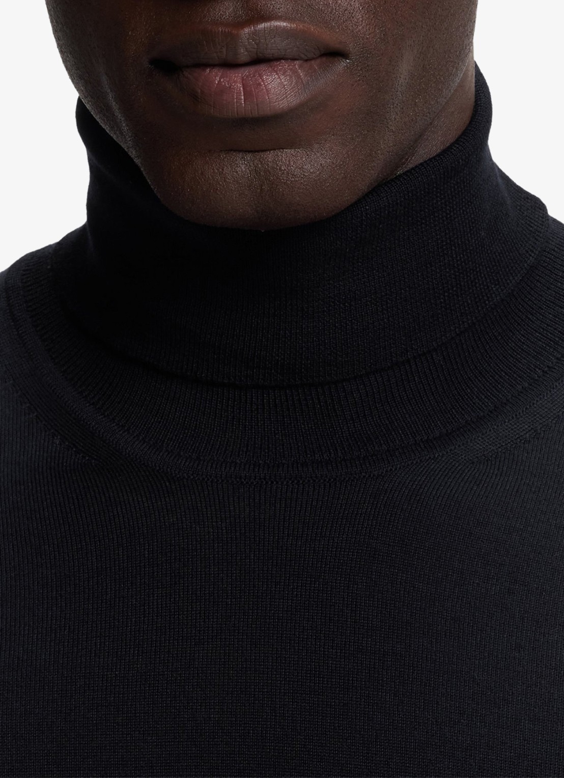 BOSS Fijngebreide trui met col - detail 2 donkerblauw