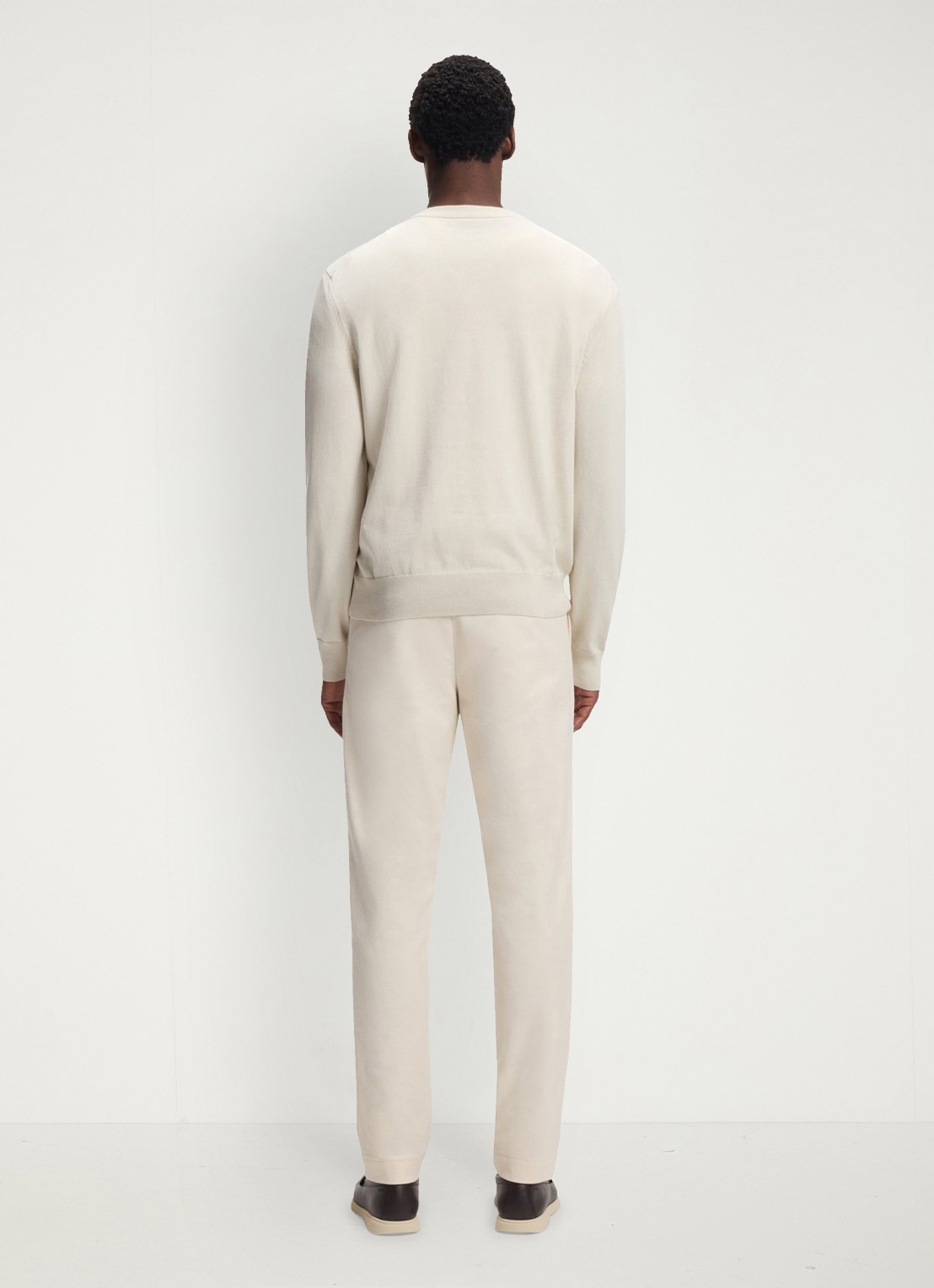 BOSS Fijngebreide trui met logo - achterkant 5 open white-131 / wit