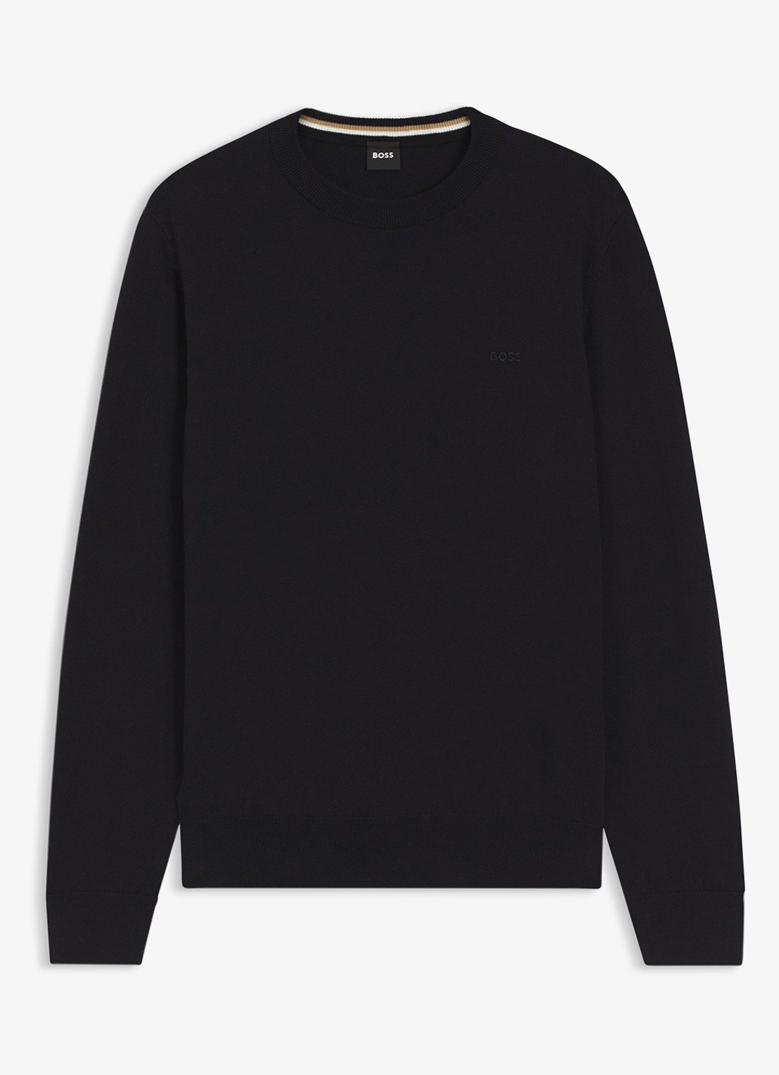 BOSS Fijngebreide trui met logo - voorkant 4 dark blue-404 / blauw
