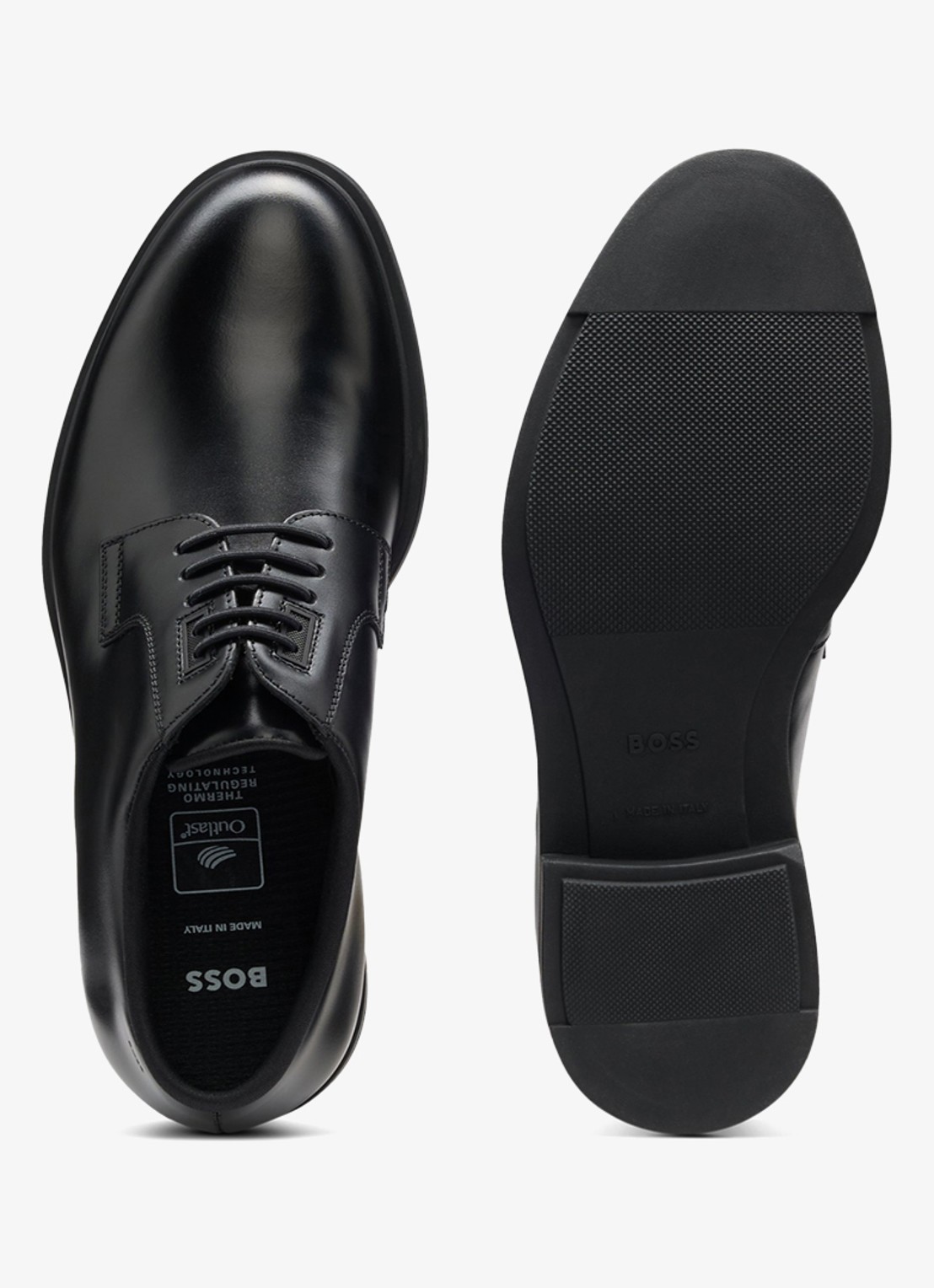 BOSS First Class veterschoen van leer - detail 4 zwart