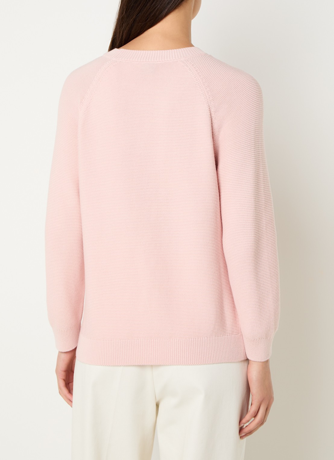 BOSS Fovila fijngebreide pullover met ronde hals - achterkant 4 paars