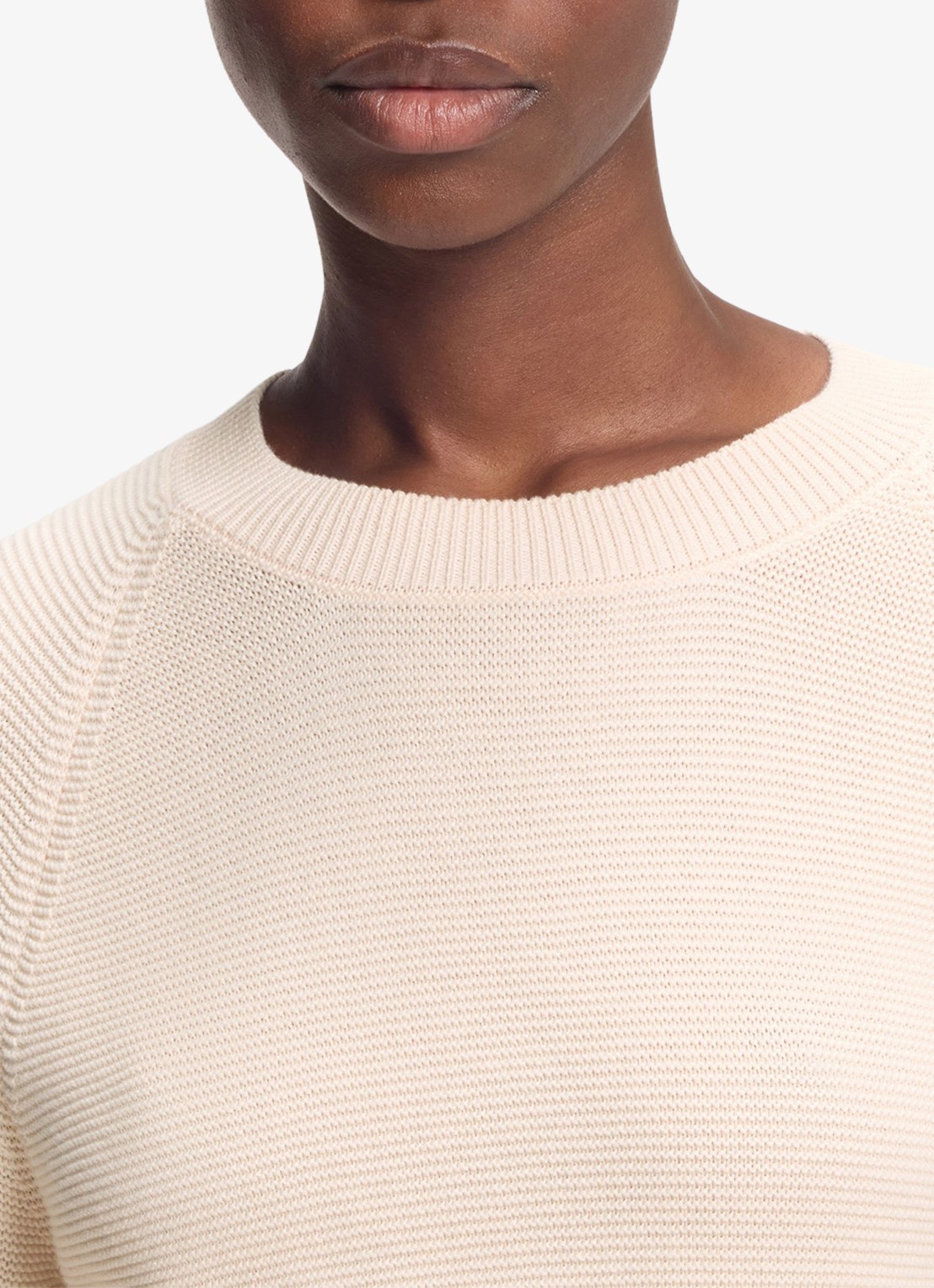 BOSS Fovila fijngebreide pullover met ronde hals - detail 4 beige