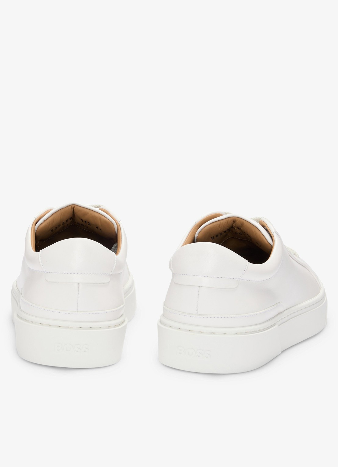 BOSS Gary sneaker van leer  - achterkant 3 gebroken wit