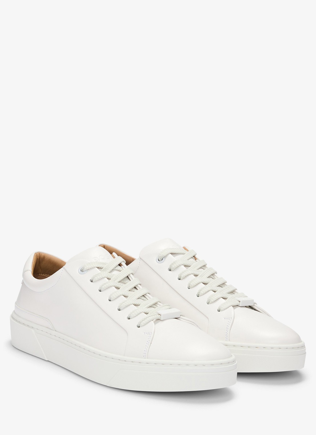 BOSS Gary sneaker van leer  - detail 4 gebroken wit