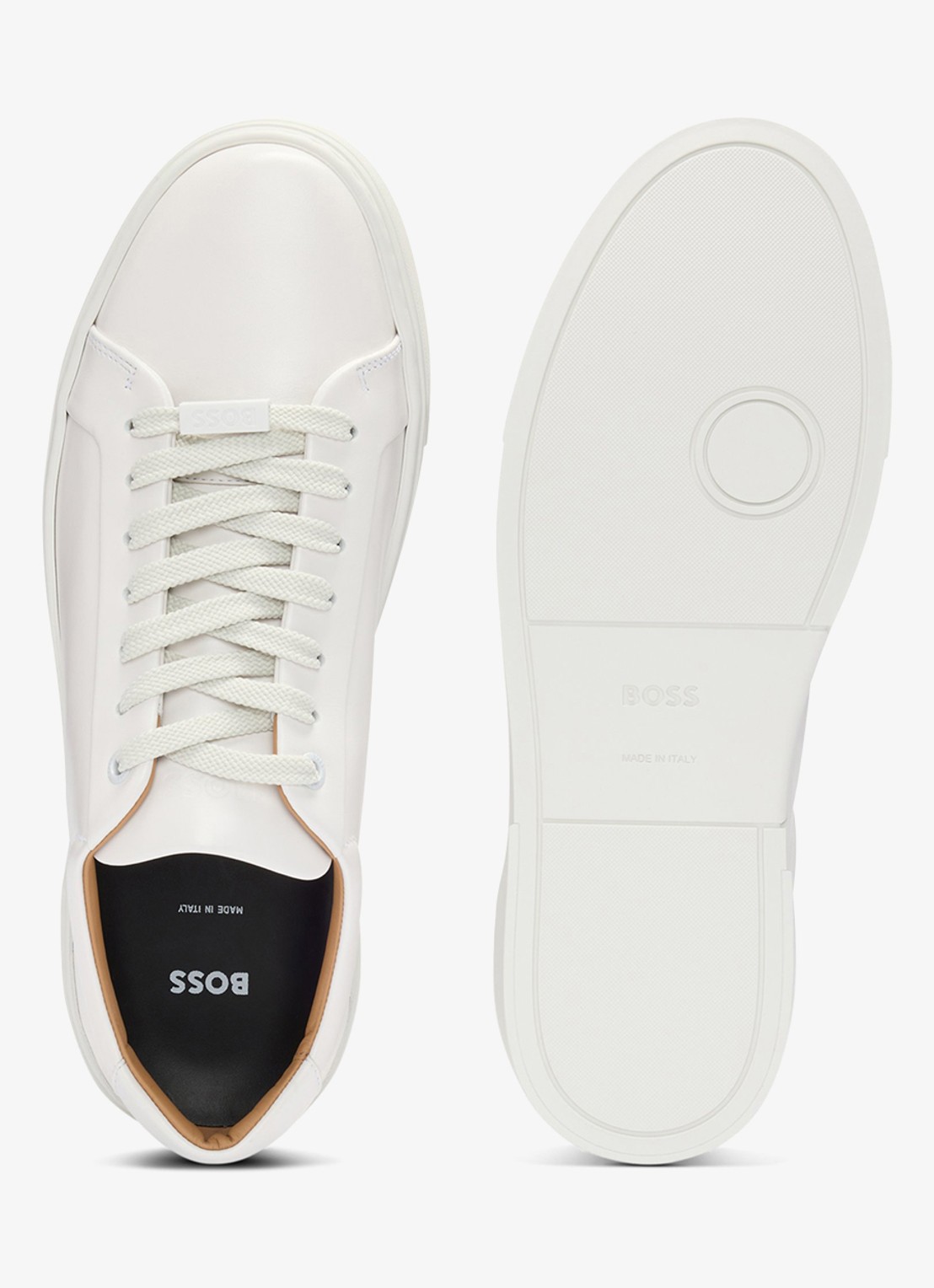 BOSS Gary sneaker van leer  - detail 5 gebroken wit