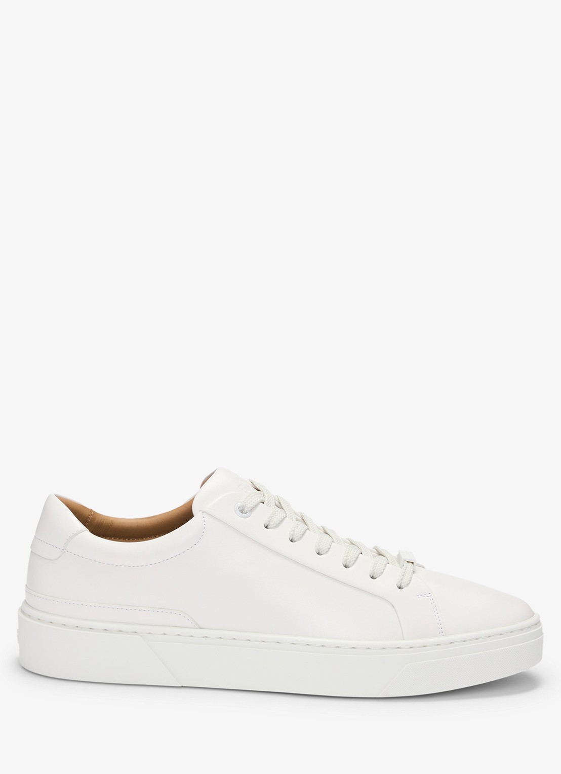 BOSS Gary sneaker van leer  - voorkant 2 gebroken wit
