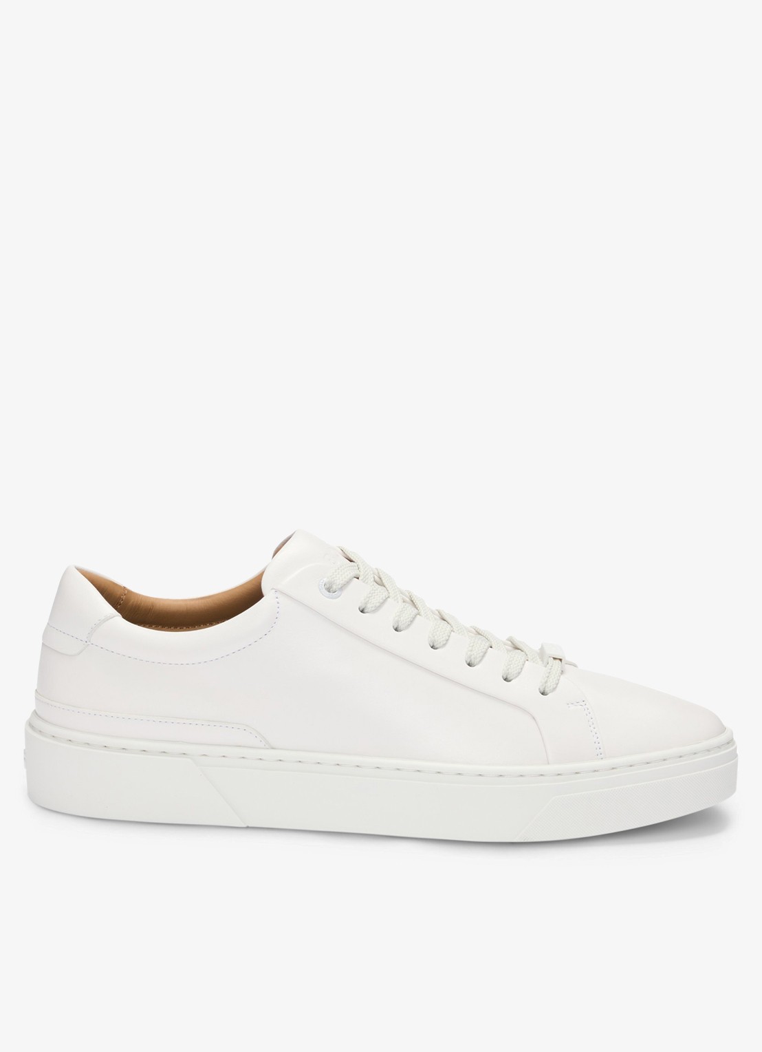 BOSS Gary sneaker van leer  - voorkant gebroken wit