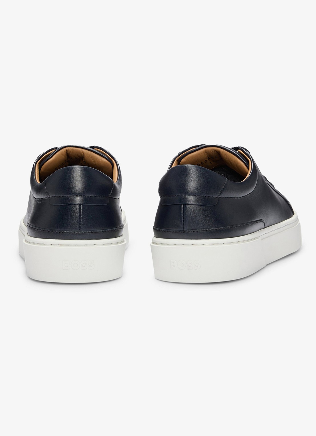 BOSS Gary sneaker van leer  - achterkant 3 donkerblauw