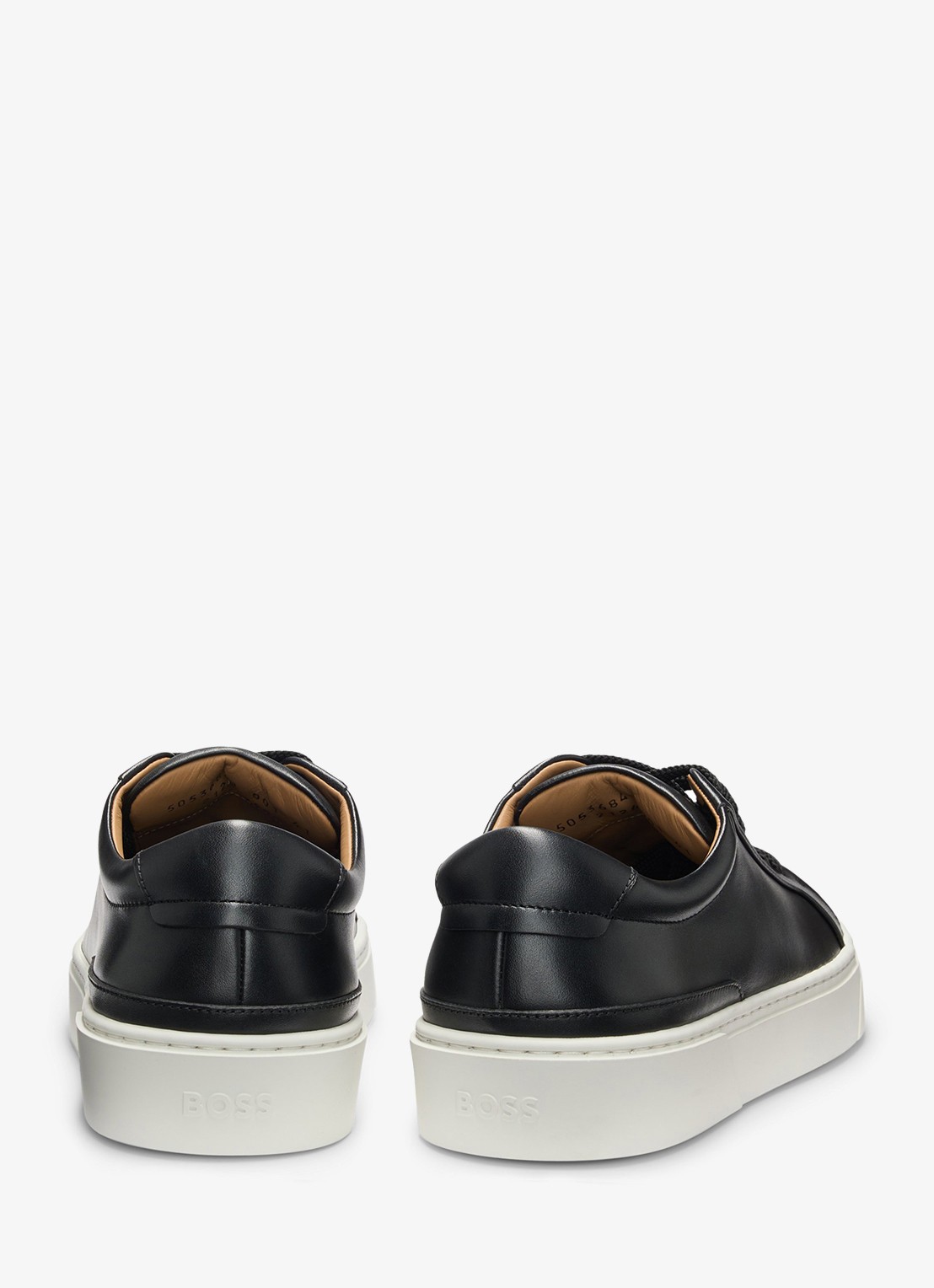 BOSS Gary sneaker van leer  - achterkant 3 zwart