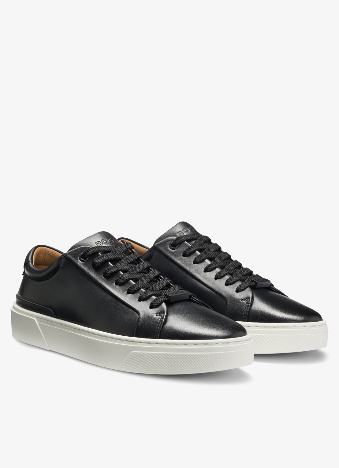 BOSS Gary sneaker van leer  - detail zwart