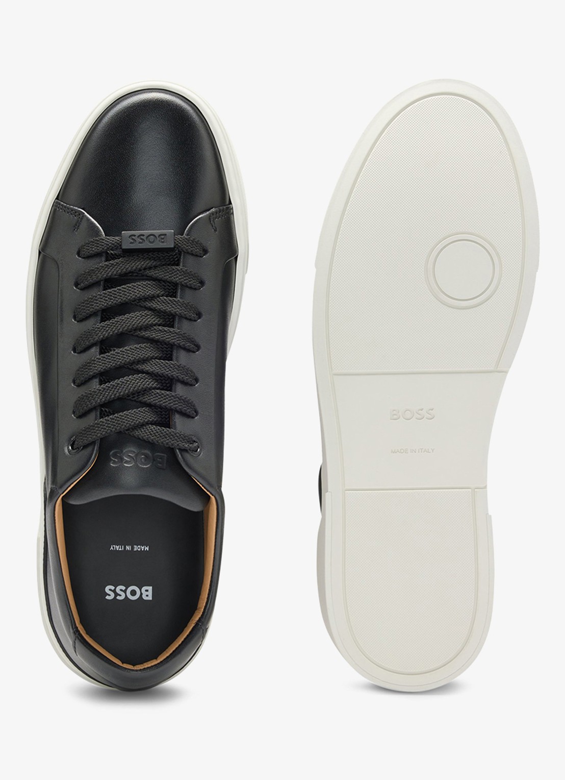BOSS Gary sneaker van leer  - detail 2 zwart