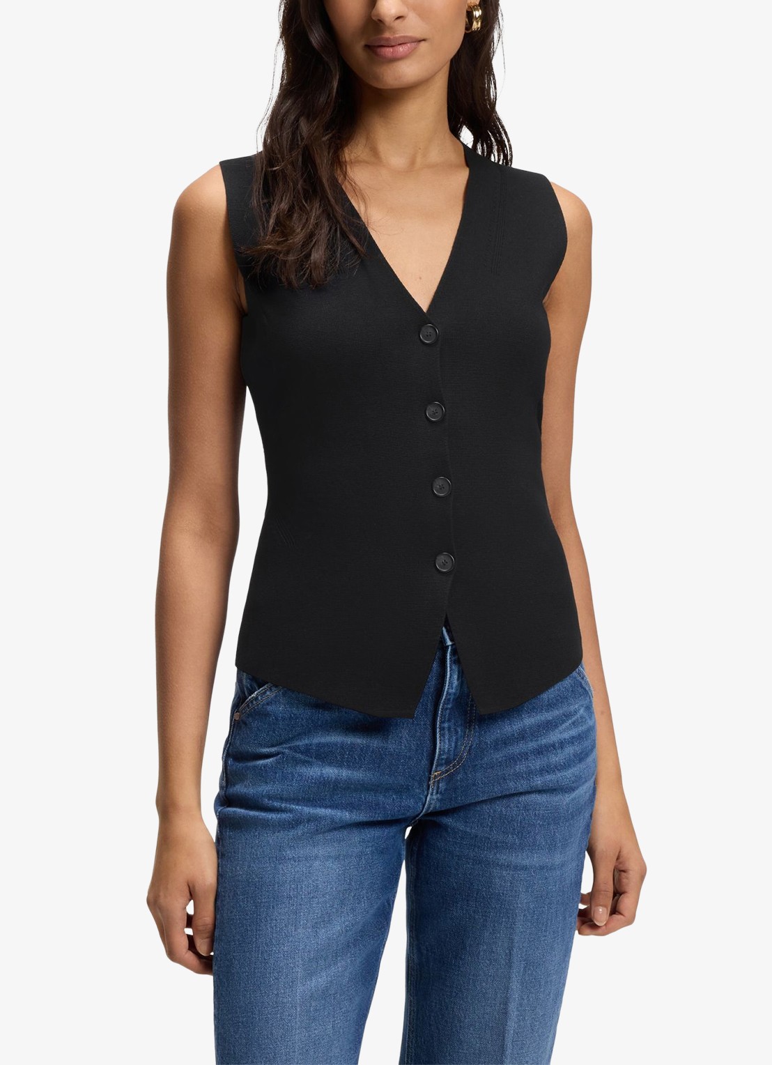 BOSS Gilet met V-hals - detail 4 zwart