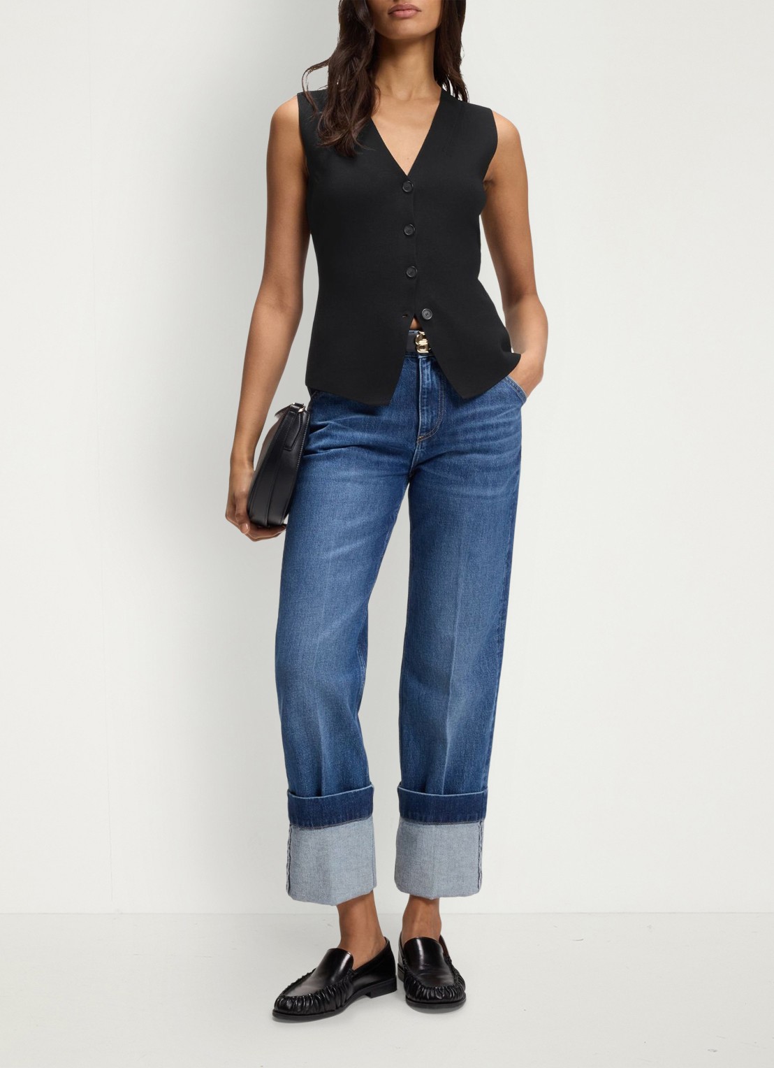 BOSS Gilet met V-hals - voorkant 2 zwart