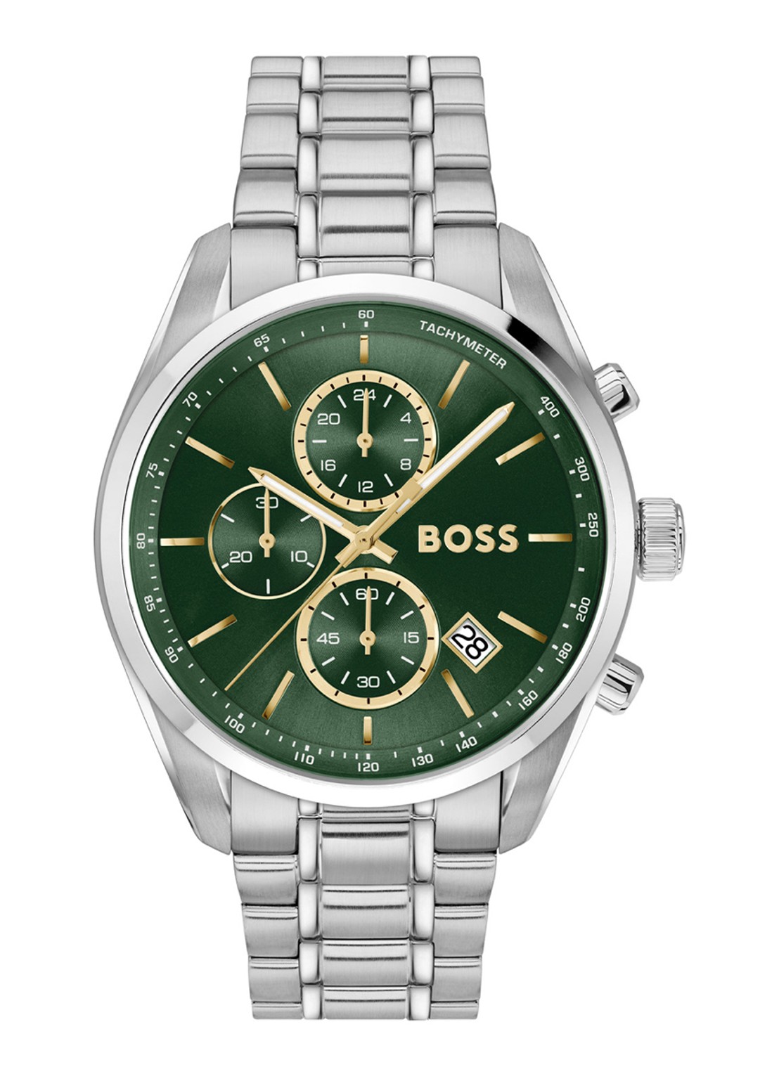 BOSS Grand Prix 44 horloge HB1514266 - voorkant zilver
