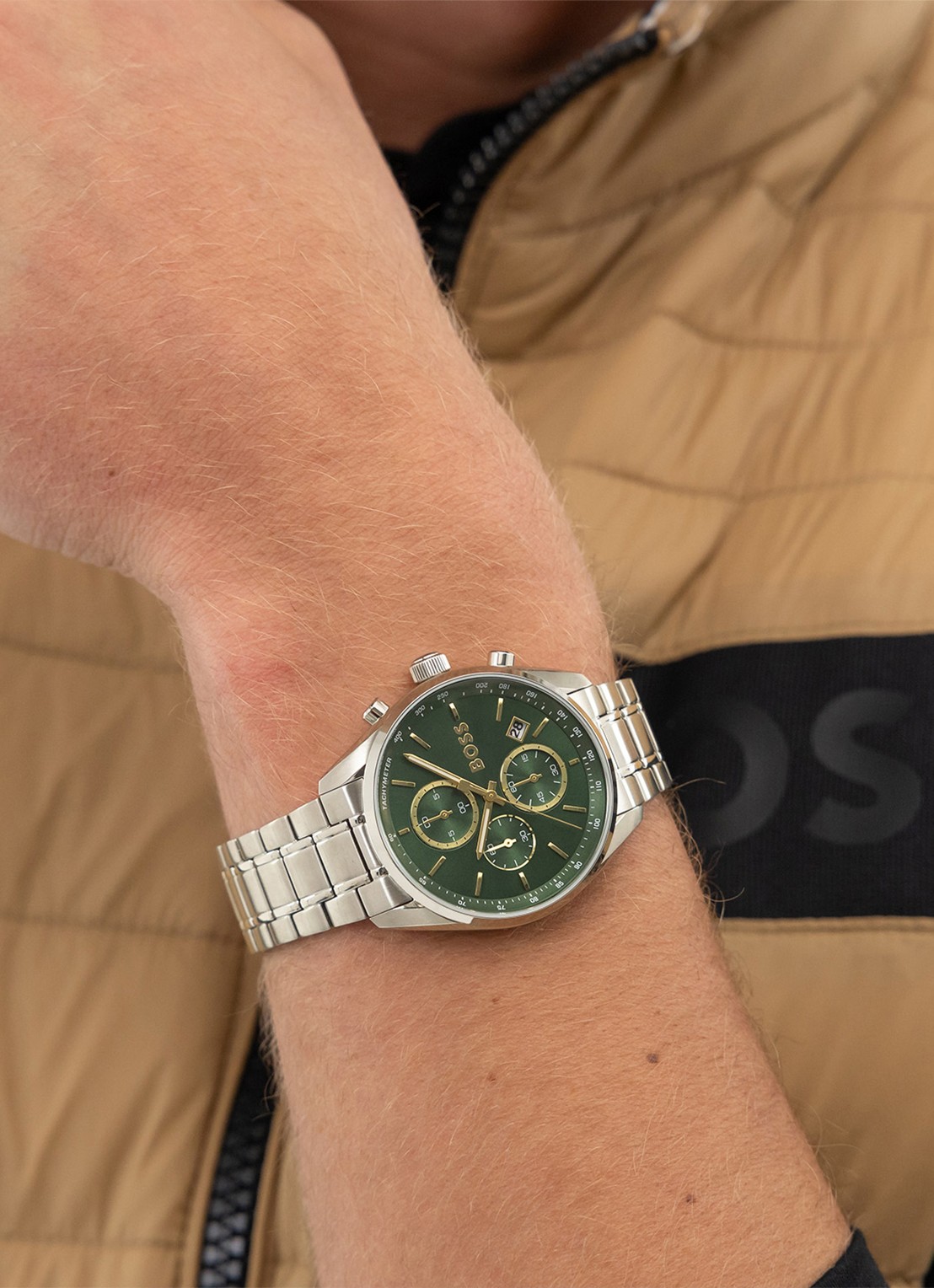 BOSS Grand Prix 44 horloge HB1514266 - voorkant 2 zilver