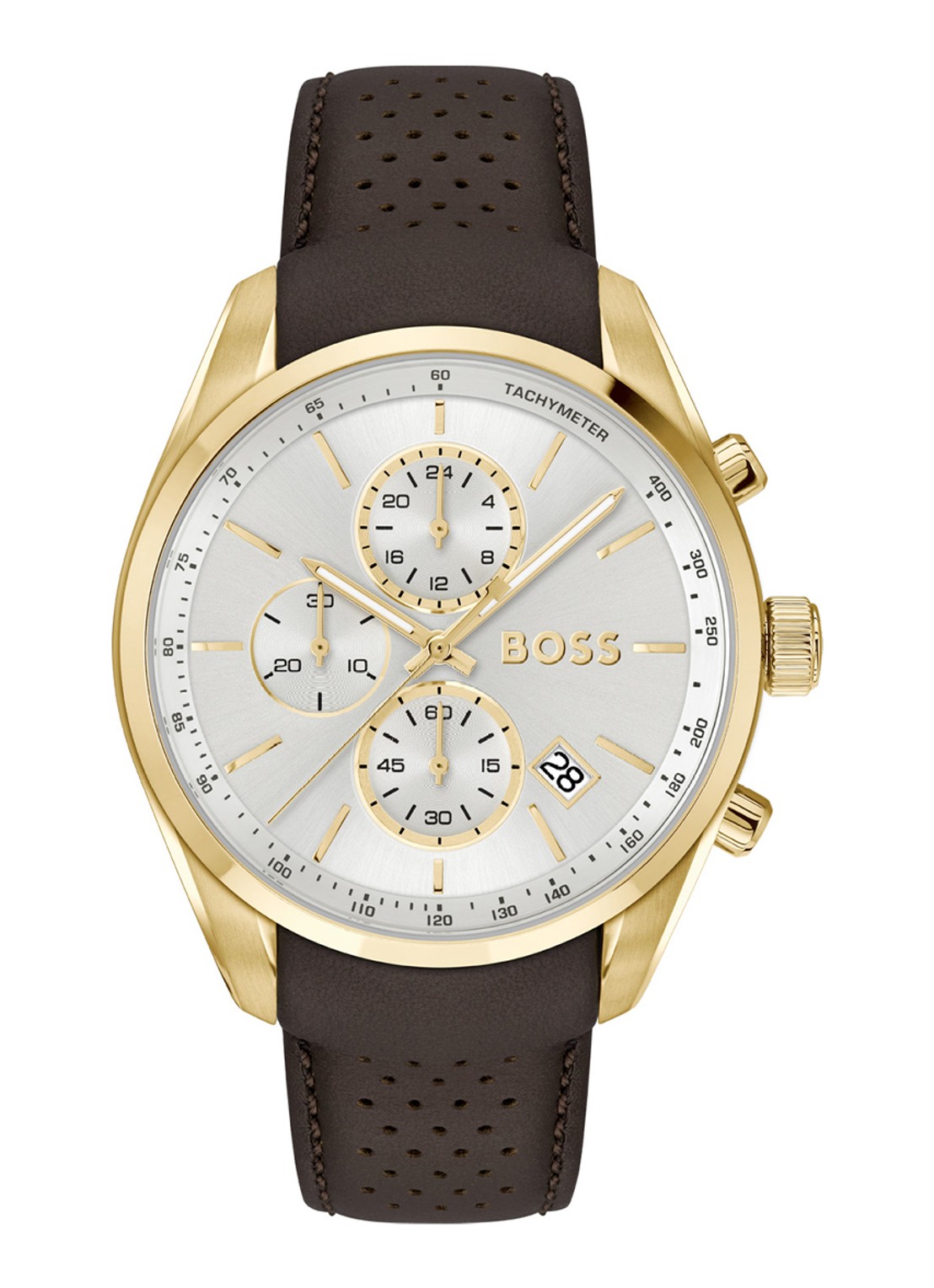 BOSS Grand Prix horloge HB1514225  - voorkant 3 goud