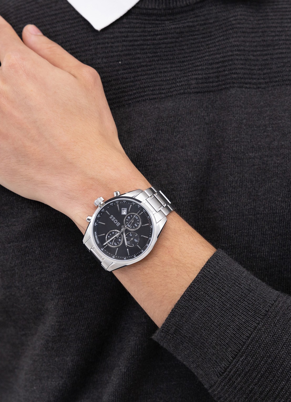 BOSS Grand Prix horloge HB1514251  - voorkant 2 zilver