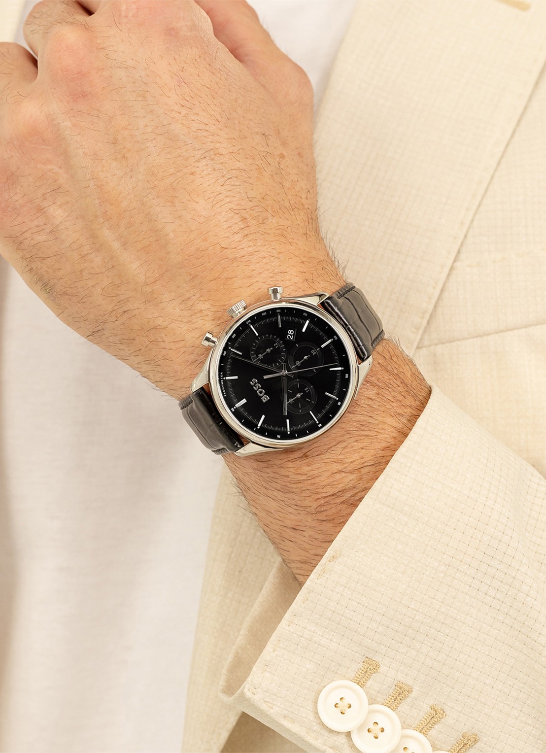 BOSS Gregor horloge HB1514049  - voorkant 4 zilver