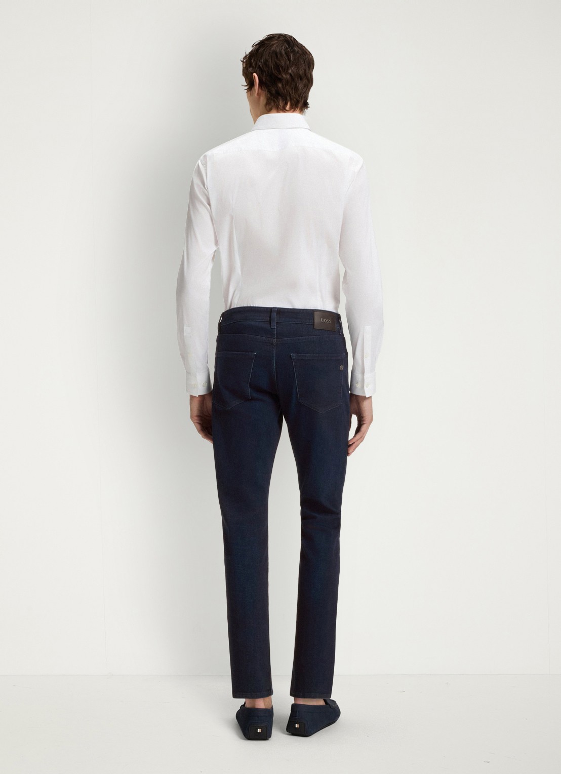 BOSS H-Delaware slim fit jeans met donkere wassing en steekzakken - detail 4 indigo