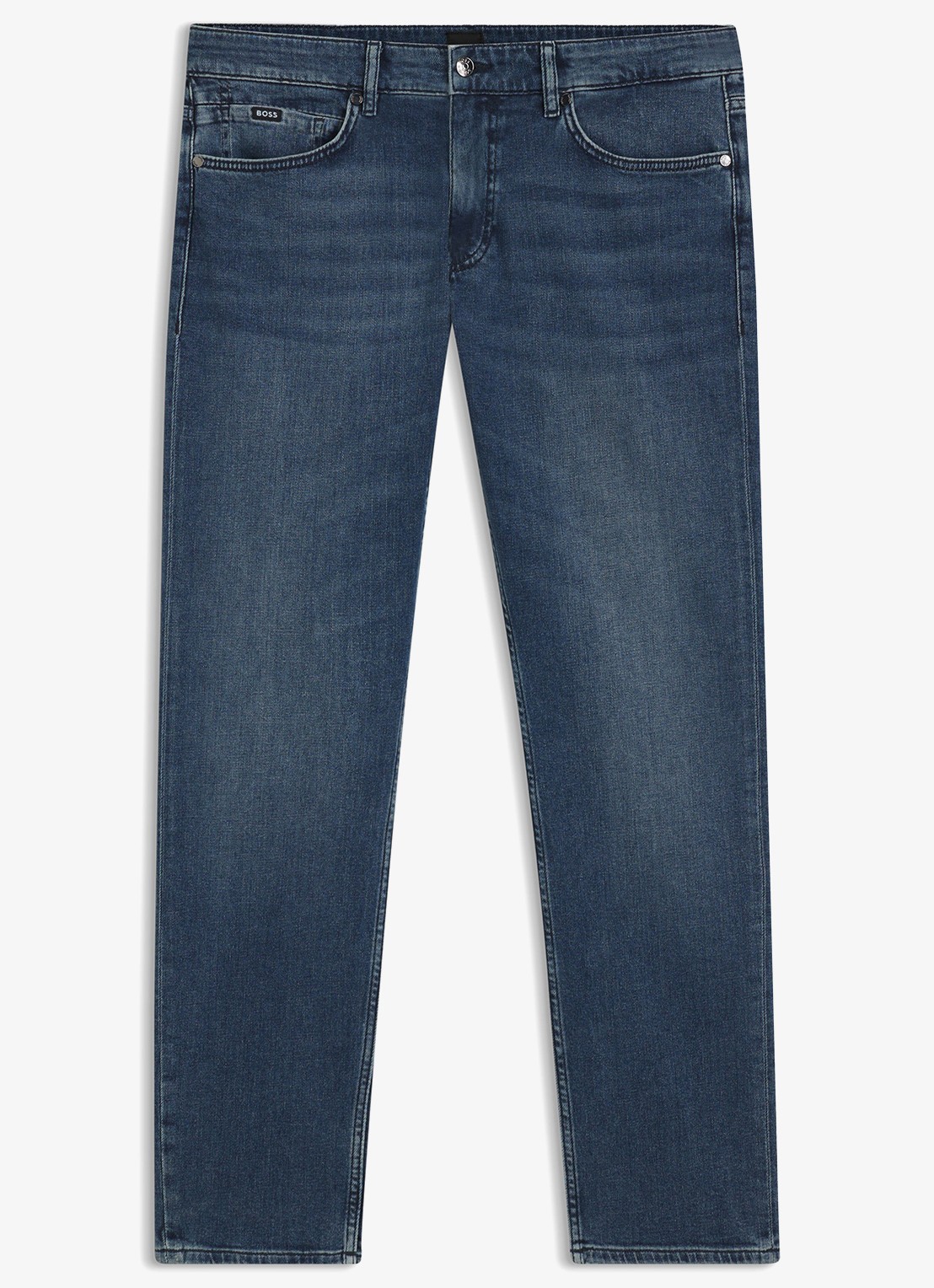 BOSS H-Delaware slim fit jeans met donkere wassing - voorkant 5 indigo