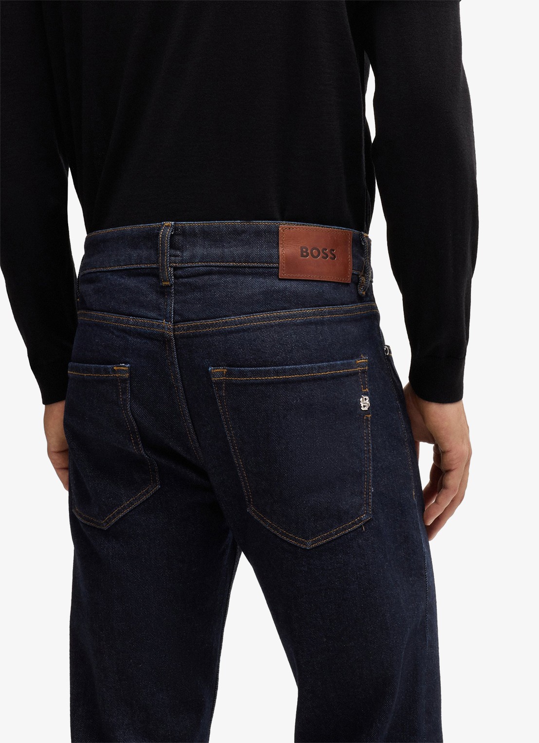 BOSS H-Delaware slim fit jeans met donkere wassing - detail 6 indigo