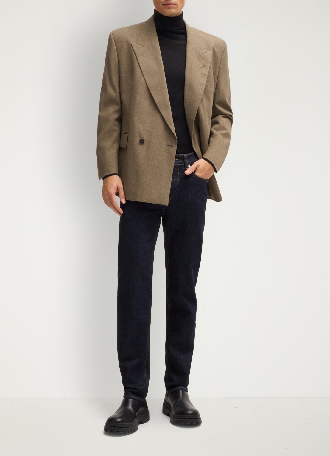 BOSS H-Delaware slim fit jeans met donkere wassing - voorkant 2 indigo