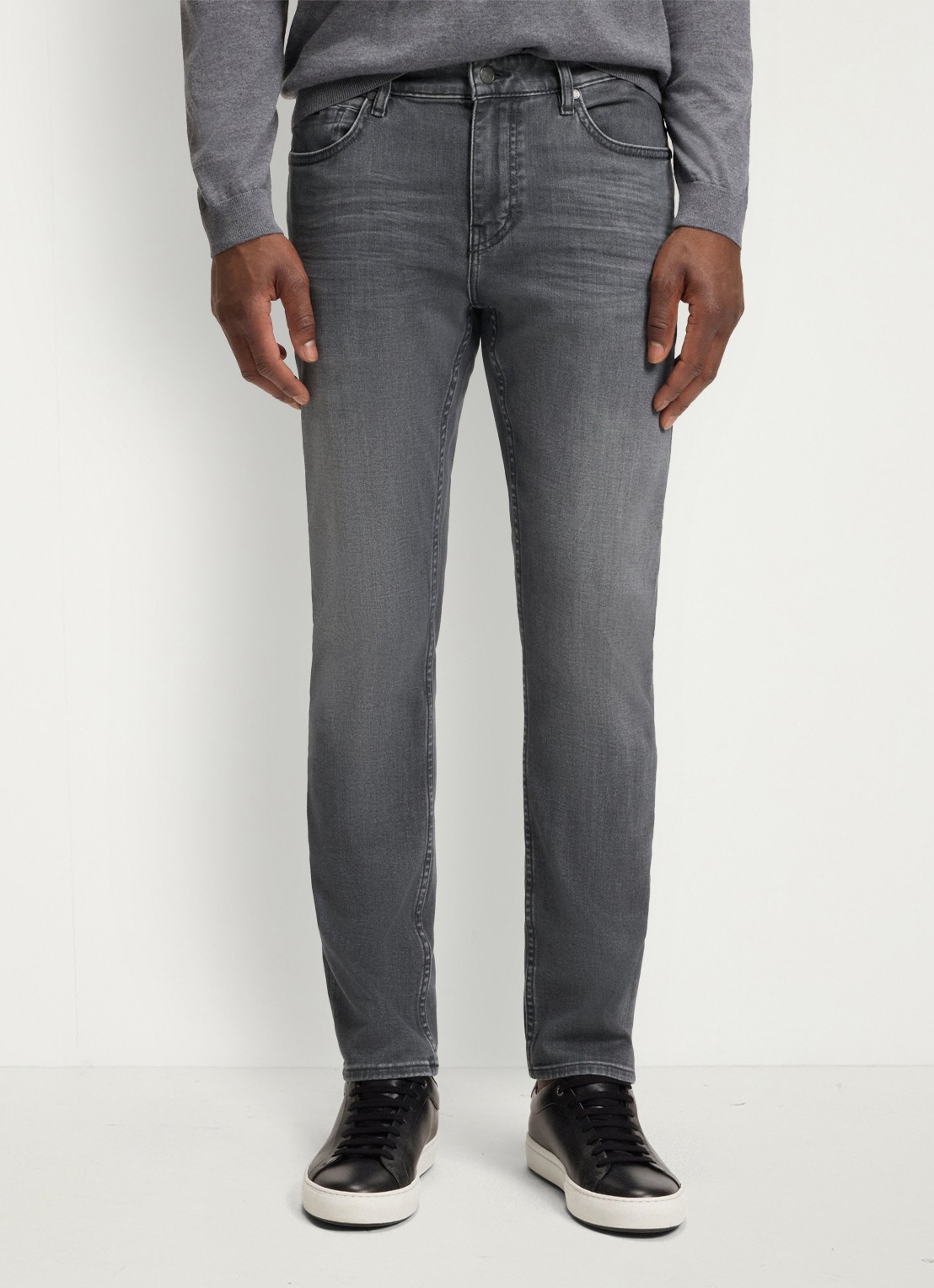 BOSS H-Delaware slim fit jeans met gekleurde wassing - detail 3 donkergrijs
