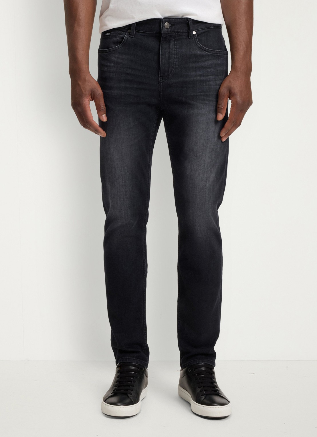 BOSS H-Delaware slim fit jeans met gekleurde wassing - detail 3 antraciet