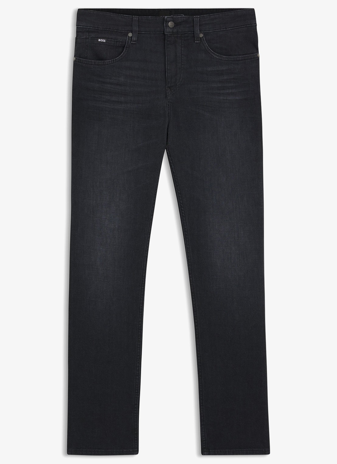 BOSS H-Delaware slim fit jeans met gekleurde wassing - voorkant antraciet