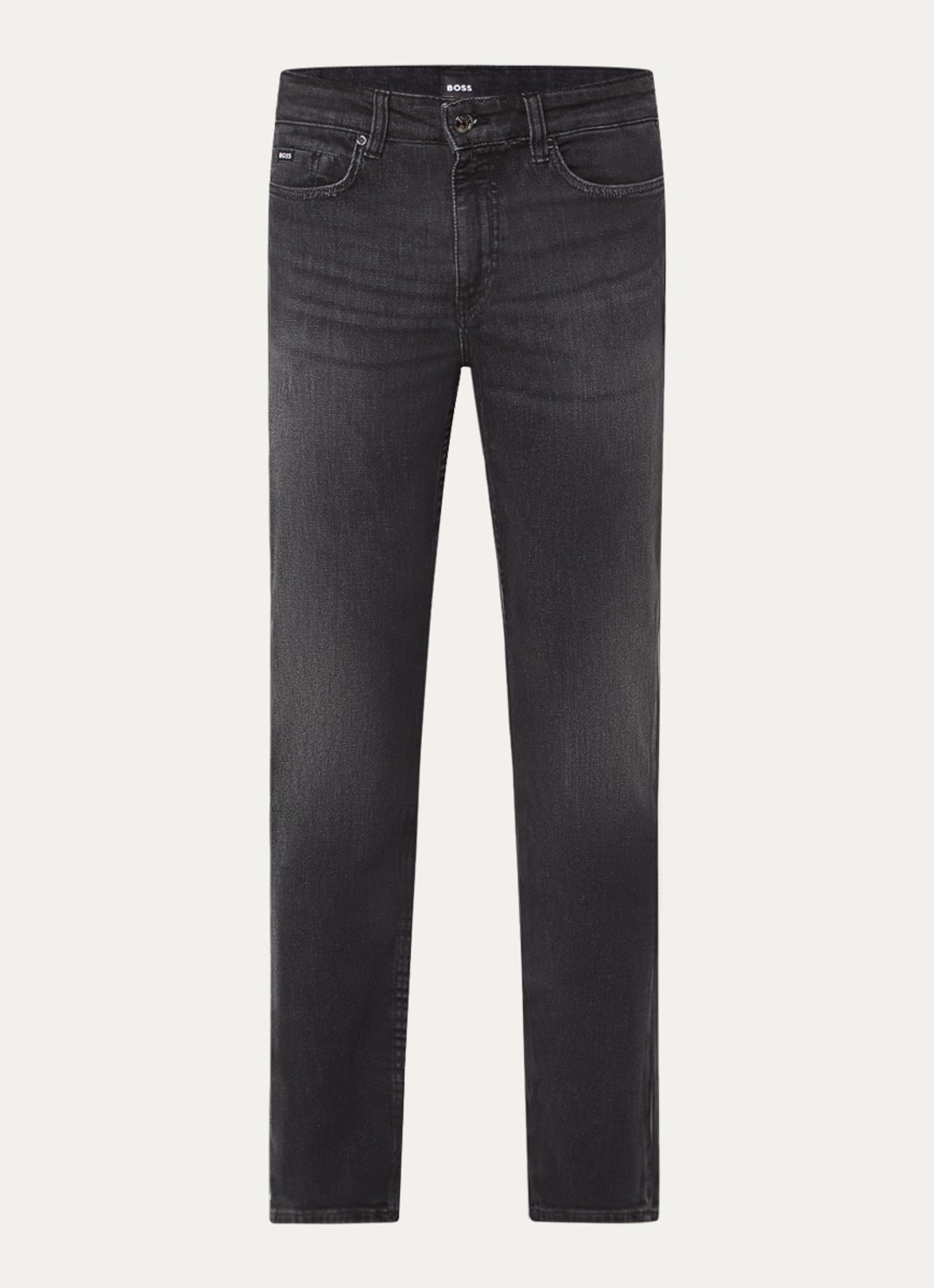 BOSS H-Delaware slim fit jeans met gekleurde wassing - voorkant 4 donkergrijs